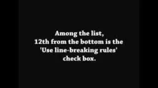 How to Use Line-breaking rules in Ms Word 2007