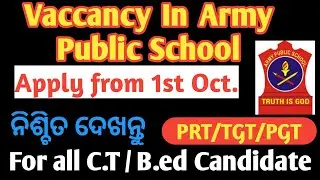 Vaccancy In Army Public school.All B.ed and CT Candidate must Watch .
