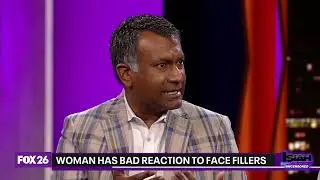 Terrible filler reaction; Dr. Kutty discusses it with the patient and Isiah Carey on Fox26 Houston.