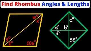 Find Angles in a Rhombus | Geometry | Eat Pi