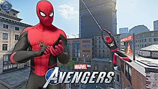 Marvel's Avengers Game - Spider-Man: Far From Home Movie Suit Free Roam Gameplay! [4K 60fps]