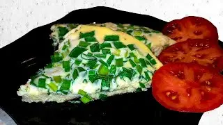 ОМЛЕТ С ЗЕЛЕНЫМ ЛУКОМ И ГОРОШКОМ - БЫСТРЫЙ БЕЛКОВЫЙ ЗАВТРАК ИЛИ УЖИН