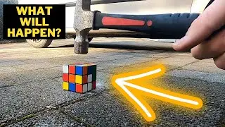 Rubik's Cube slow motion Hammer Impact
