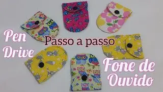 Porta pen drive e fone de ouvido, como aproveitar os retalhos. passo a passo