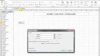 SUMIF, COUNTIF and AVERAGEIF Functions in Microsoft Excel