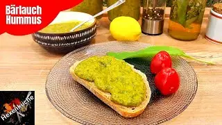 Wild garlic hummus, quick and easy to make. A delicious spread, dip, or barbecue side dish.