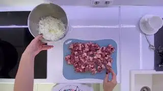 Свинина тушенная с картофелем и овощами