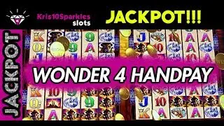 WONDER 4 JACKPOT HANDPAY!!!