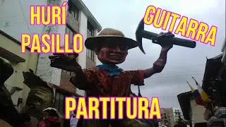 Hurí, pasillo  + partitura, + acordes + tabalatura para guitarra