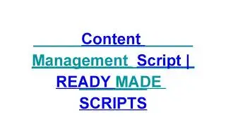 CMS script - READY MADE SCRIPTS