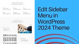 How to Edit Sidebar Menu in Twenty Twenty-Four (2024) WordPress Theme