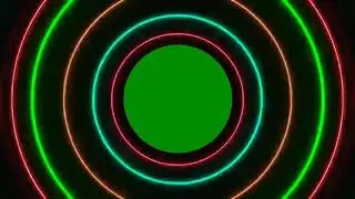 Neon Round Shape Waves | Green Screen | Glow Light | Template | Loop | After Effects | Animated vid