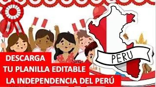 DIA DE LA INDEPENDENCIA | EDITAR | PLANILLA | DESCARGA🔴🔵