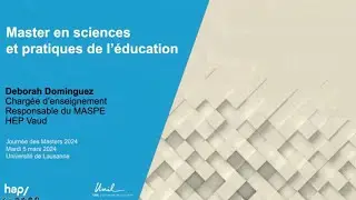 A la découverte du Master en sciences et pratiques de l'éducation