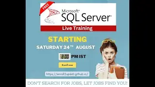 Day 0 : MS SQL Server Free live training