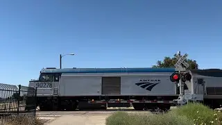 Amtrak CDTX 90278 Light Engine Move South - Calaveras Bike Trail Pvt. Railroad Crossing, Stockton CA