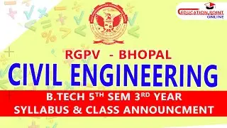 Civil Engineering (CE) RGPV B.Tech 5th Sem 3rd Year Syllabus | RGPV Civil 5th Sem Syllabus
