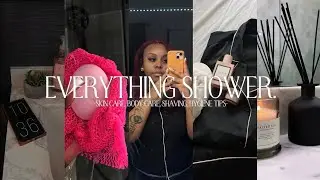 MY EVERYTHING SHOWER ROUTINE ᥫ᭡. skin, hair & body care, shaving, hygiene tips
