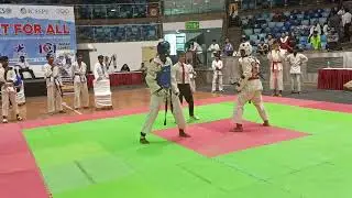 National Taekwondo Championship 2024🔥🥋 My Bout🔥🥋🔴 Karate Player V/S Taekwondo player watch till end😱