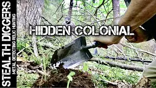 Hard to find colonial cellar hole with hidden treasures metal detecting