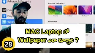 #macbook Mac Tutorial For Beginners In Telugu || How to Change wallpaper in Mac Laptop || Chapter 28