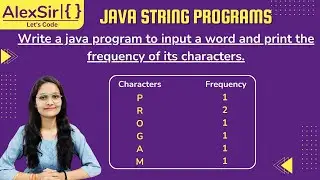 Class 10 ICSE JAVA || String Program in Java to print  the frequency of its  characters
