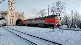 2тэ116у с грузовым поездом ст.новый Петергоф