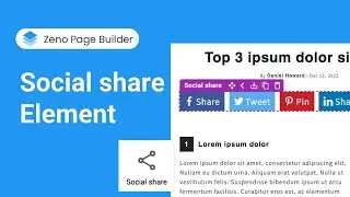 How to Use Social Share Element | Zeno Page Builder Tutorial