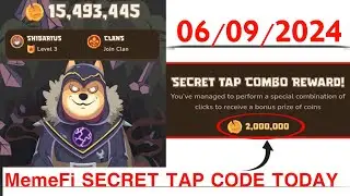Memefi Secret Reward Combo Today 06/09/2024| Memefi 2,000,000 Coins Code