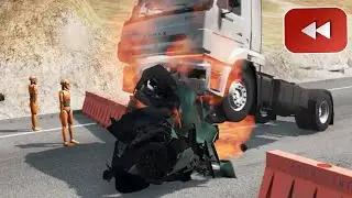 Reverse Cars vs Bollards – BeamNG Drive#25