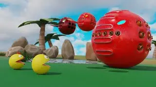 Pacman and Ms Pacman VS. No Mouth Multigeneric Monster