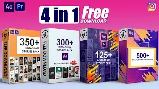Four in one instagram stories pack | Adobe After Effects | Adobe Premiere Pro