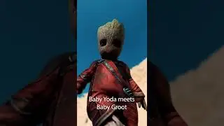 Baby Yoda Meets Baby Groot!