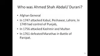 Who was Ahmed Shah Abdali/ Durani?