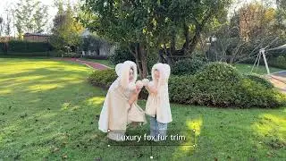 Parent-child Cape#shawl #fur #fashion #cute #furjacket #cashmere #kids #furpompom #factory