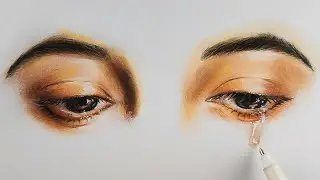 HOW TO DRAW Like a Pro | Drawing eye with tears with Cheap Colour