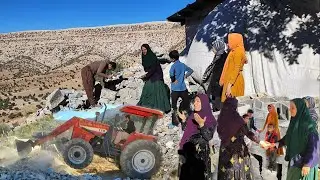 Preparing for the construction of a nomadic hut and the risk of a terrible accident