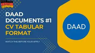 DAAD Application Series #1 | CV (Europass Guide) – Preparation Guide