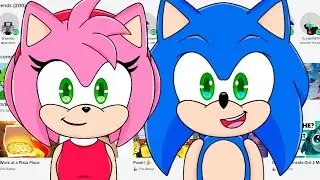 Sonic plays ROBLOX with Amy