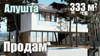 В продаже вилла с плоской кровлей в минималистичном стиле Хай-Тек (Hi-Tech). Крым, Алушта.