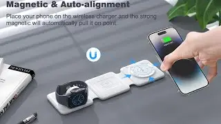3 in 1 Foldable Magnetic Wireless Charging Station for Apple Multiple Devices