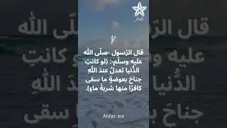 لو كانتِ الدُّنيا تعدلُ عندَ اللهِ جناحَ بعوضةٍ ما سقى كافرًا منها شربةَ ماءٍ