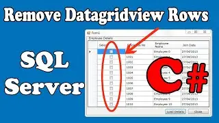 How to Remove Multiple Rows in Grid, Load Data to Grid with SQL Server Database C#