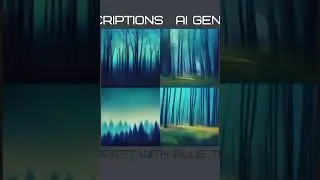 AI generates - forest with blue trees