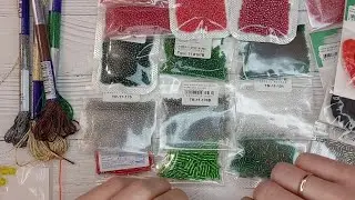 Японский бисер, металлизированные нити и синель