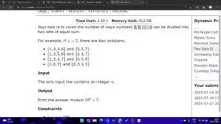 Two Sets solution CSES problem set solution