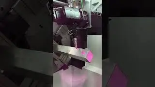 Fiber laser cut aluminium. purple effect on camera. Adjust bevel circle. #fiber #fiberlaser #bevel