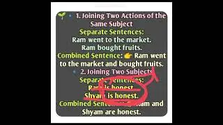 Synthesis of simple sentences by using conjunction 'And' 