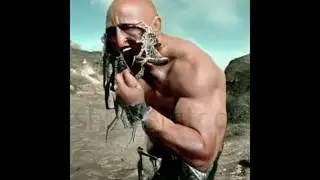The Rock eating meduse &  fish , AI generator