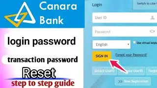 Canara Bank net banking password forget/Canara Bank net banking transaction password forget/login